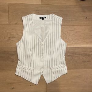 Steve Madden Ivory Pinstripe Vest